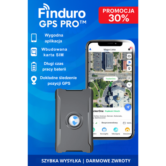 LOKALIZATOR GPS FINDURO PRO™ - ŚLEDZENIE NA ŻYWO, APLIKACJA, PROSTY MONTAŻ!